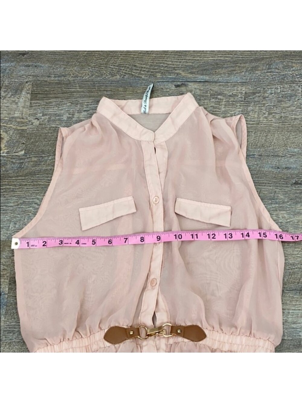 R & B Sheer Pink Sleeveless Dress Medium - Picture 8 of 11